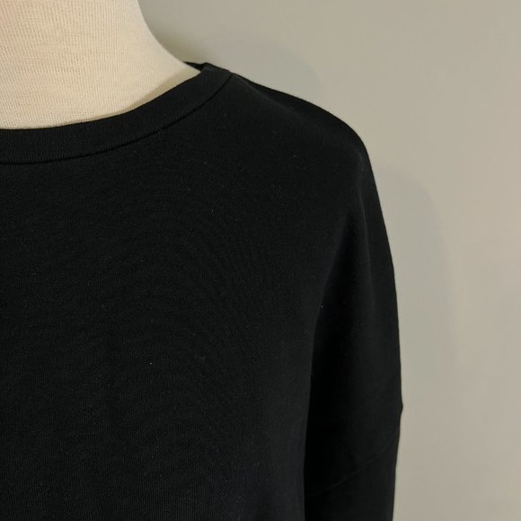 NWOT OPEN EDIT Organic French Terry Pullover in Black (M) - Picture 3 of 9